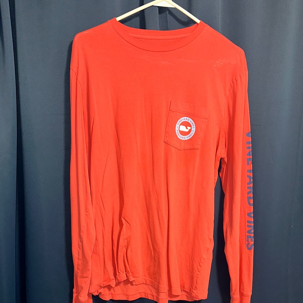 Vineyard Vines Men's Bright Red Long Sleeve Tee